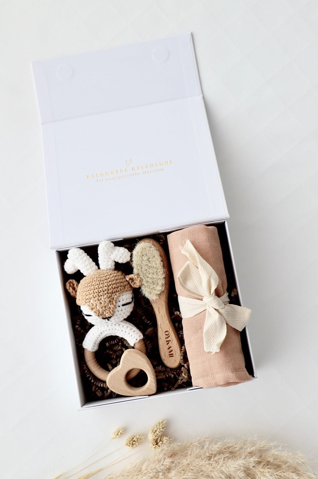 Baby Geschenkbox Rosa "Colmar" Elch - OYKAMI in a box