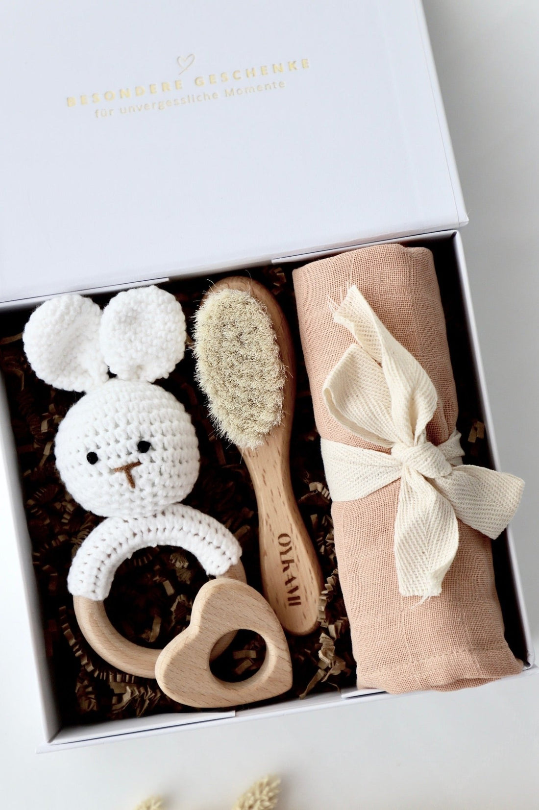 Baby Geschenkbox Rosa "Colmar" Hase - OYKAMI in a box