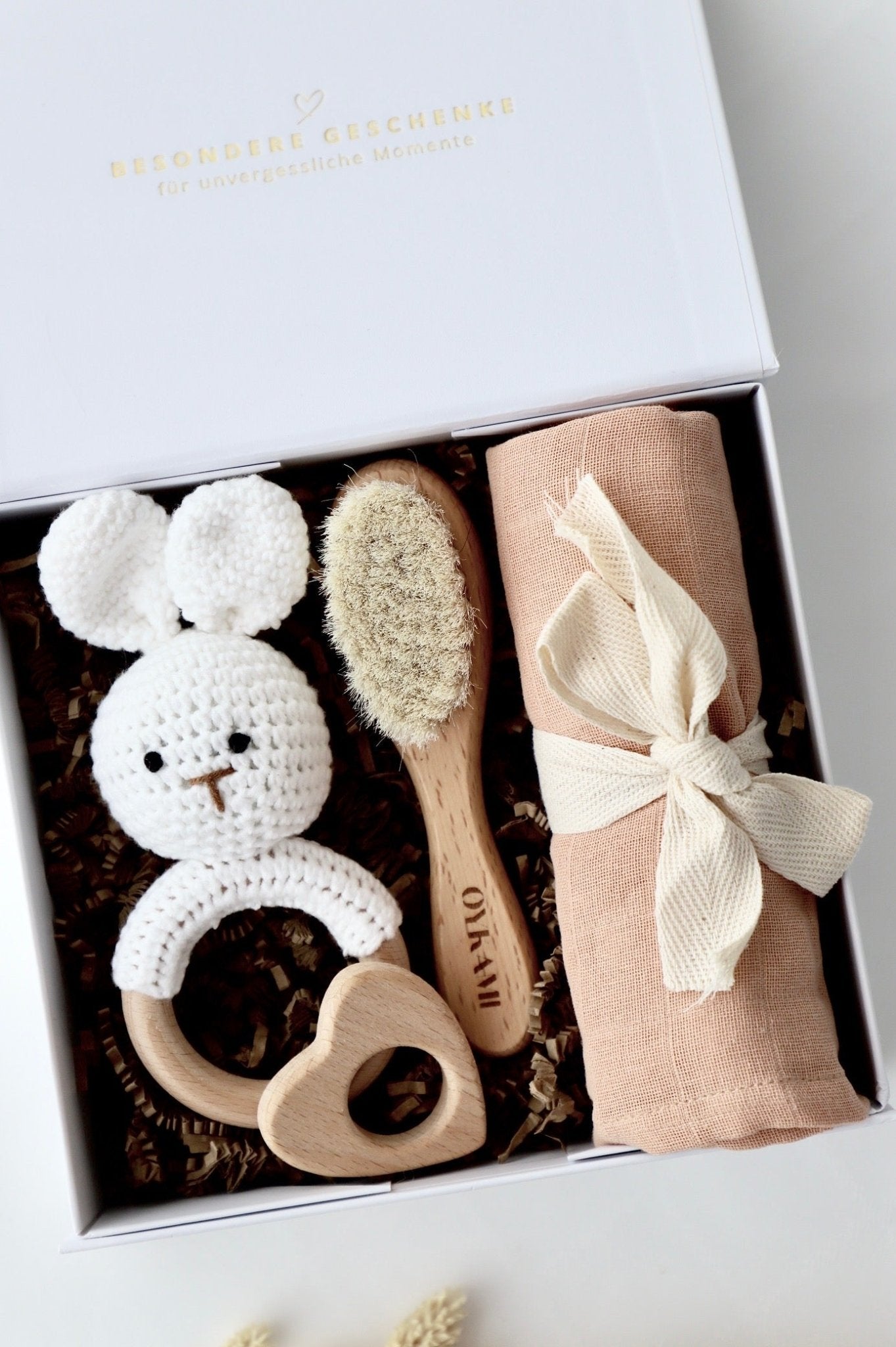 Baby Geschenkbox Rosa "Colmar" Hase - OYKAMI in a box