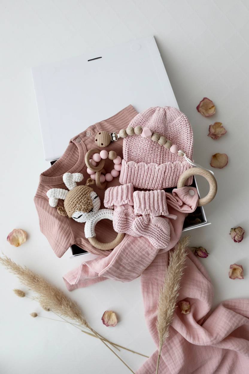 Baby Geschenkbox Rosa "Palermo" Elch - OYKAMI in a box