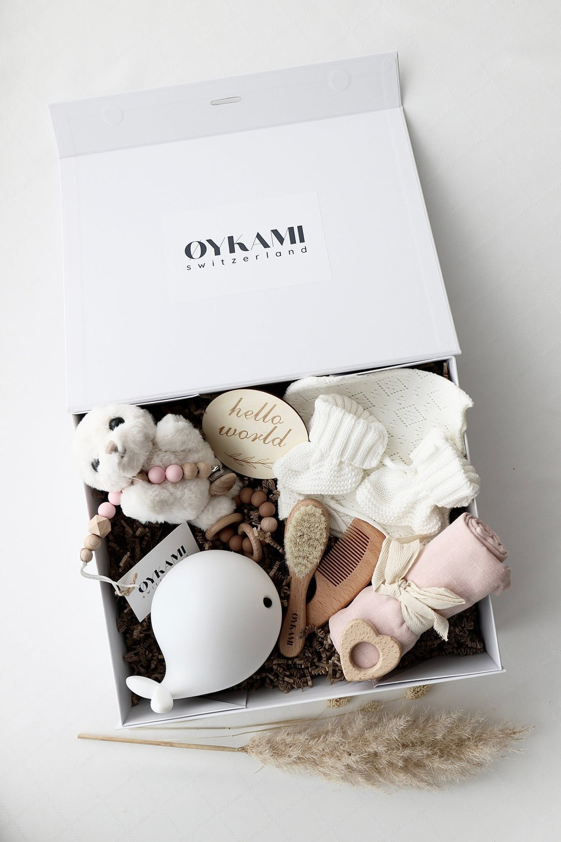 Baby Geschenkbox Rosa "Paris" Robbe Weiss - OYKAMI in a box