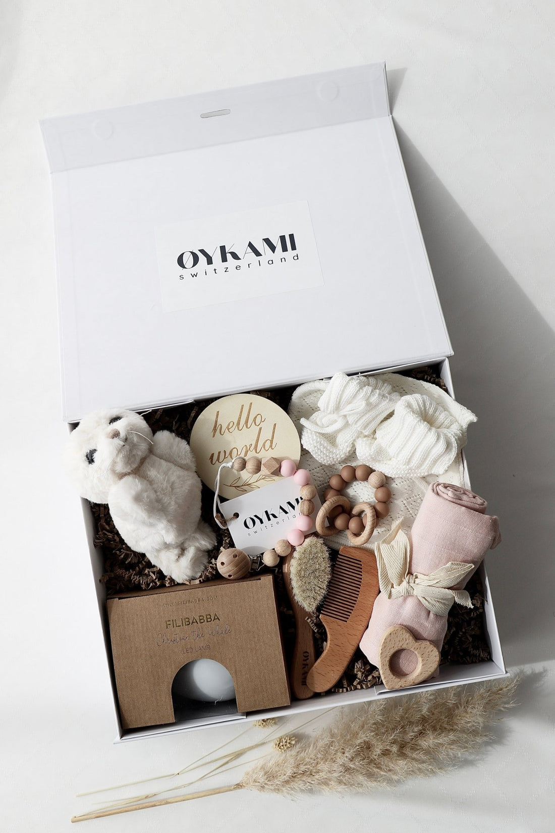 Baby Geschenkbox Rosa "Paris" Robbe Weiss - OYKAMI in a box