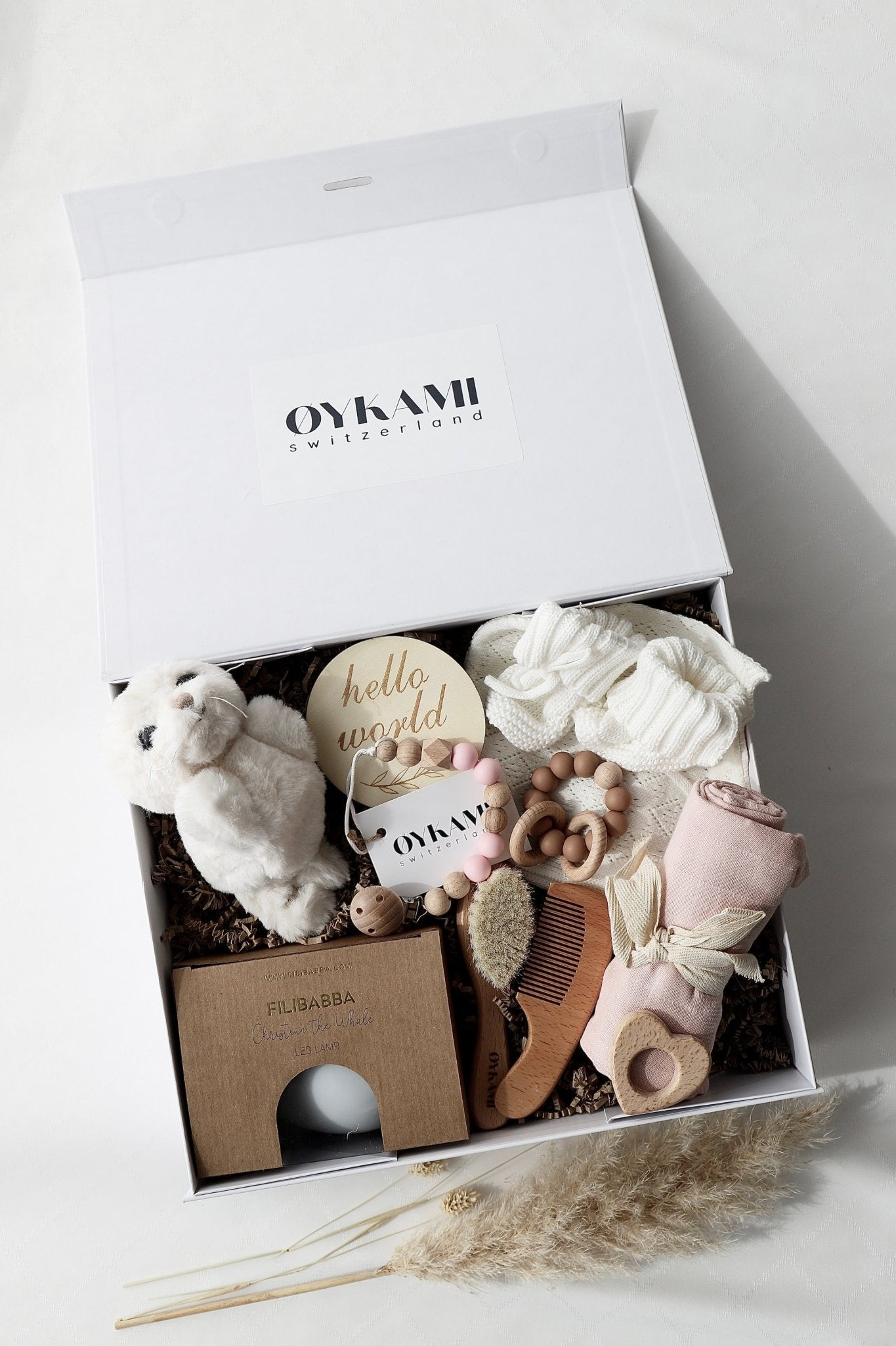 Baby Geschenkbox Rosa "Paris" Robbe Weiss - OYKAMI in a box