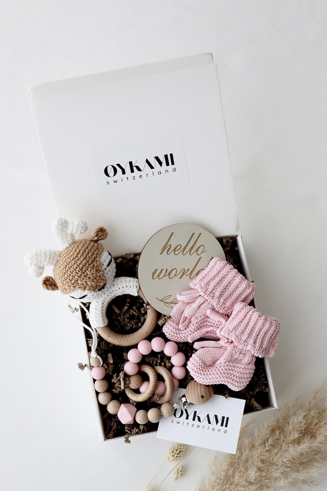 Baby Geschenkbox Rosa "Phoenix" Elch - OYKAMI in a box