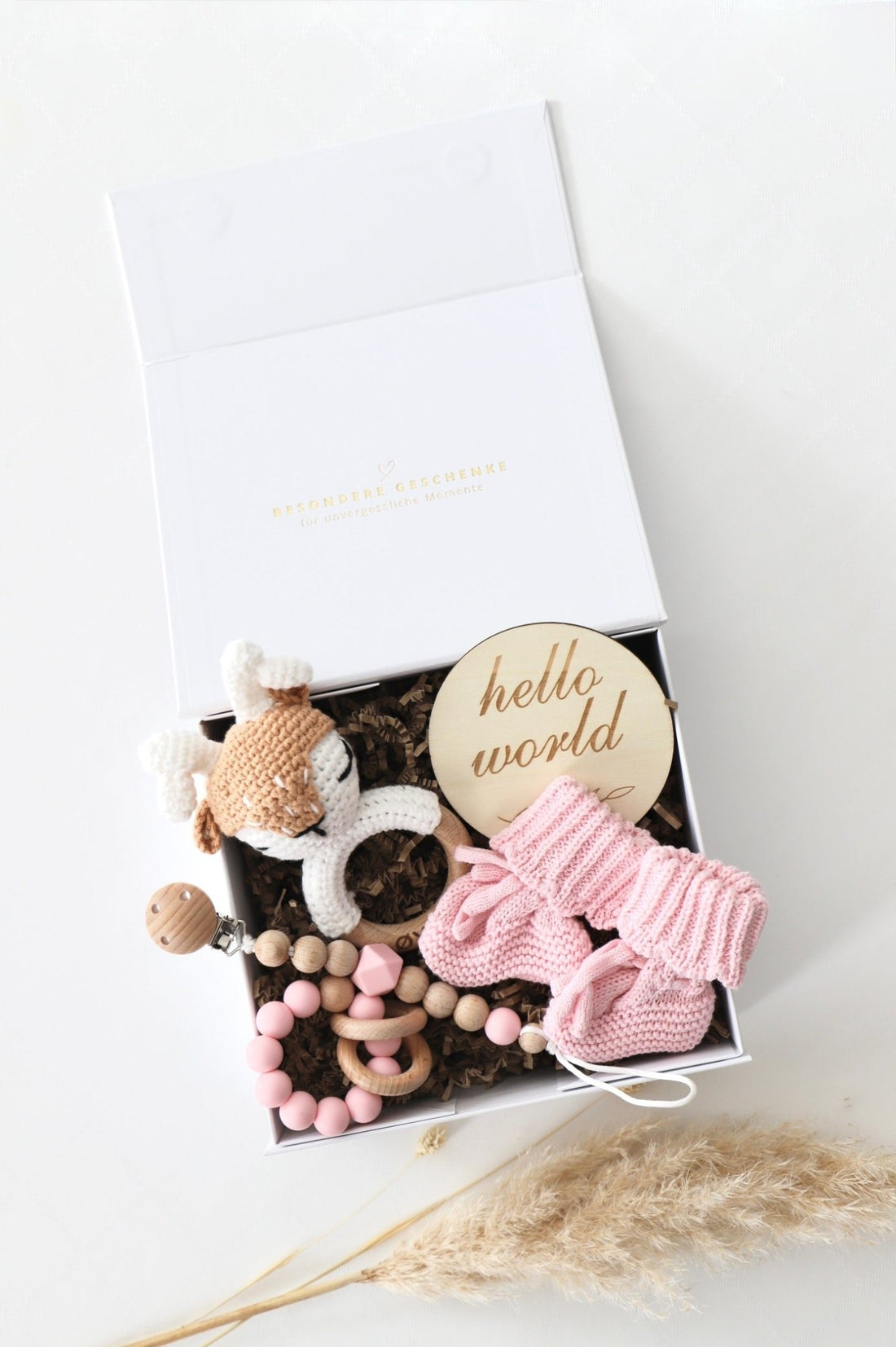 Baby Geschenkbox Rosa "Phoenix" Elch - OYKAMI in a box