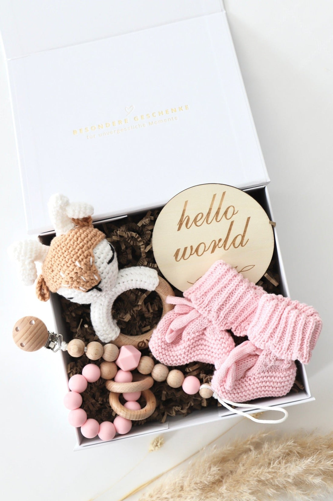 Baby Geschenkbox Rosa "Phoenix" Elch - OYKAMI in a box