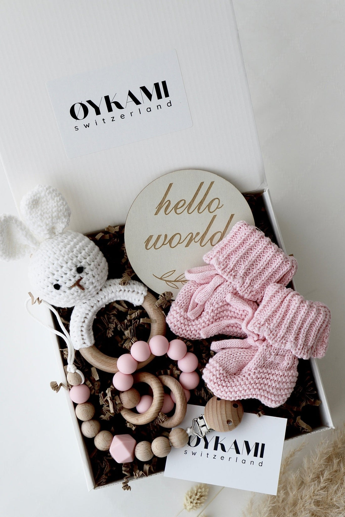 Baby Geschenkbox Rosa "Phoenix" Hase - OYKAMI in a box