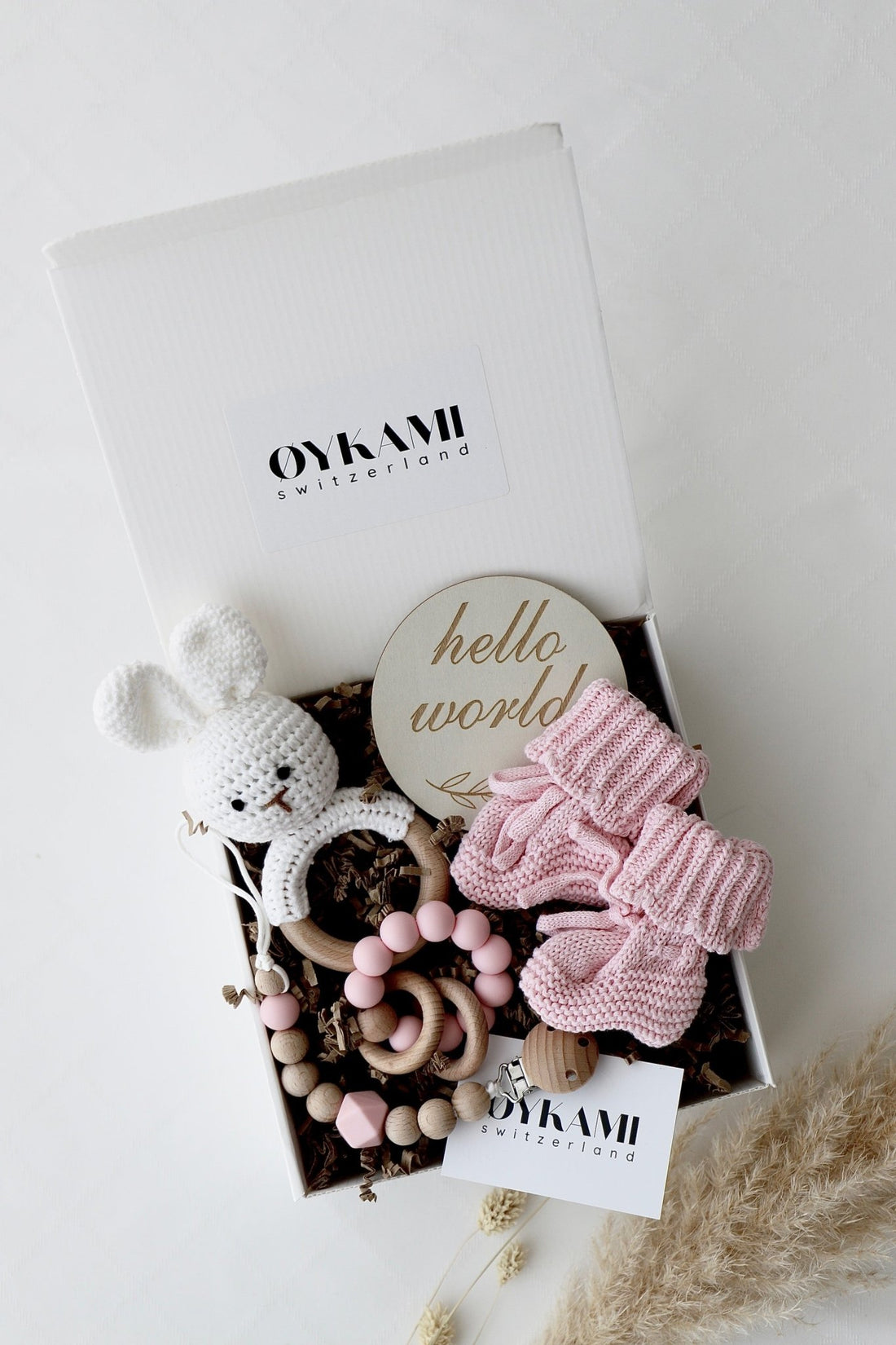 Baby Geschenkbox Rosa "Phoenix" Hase - OYKAMI in a box