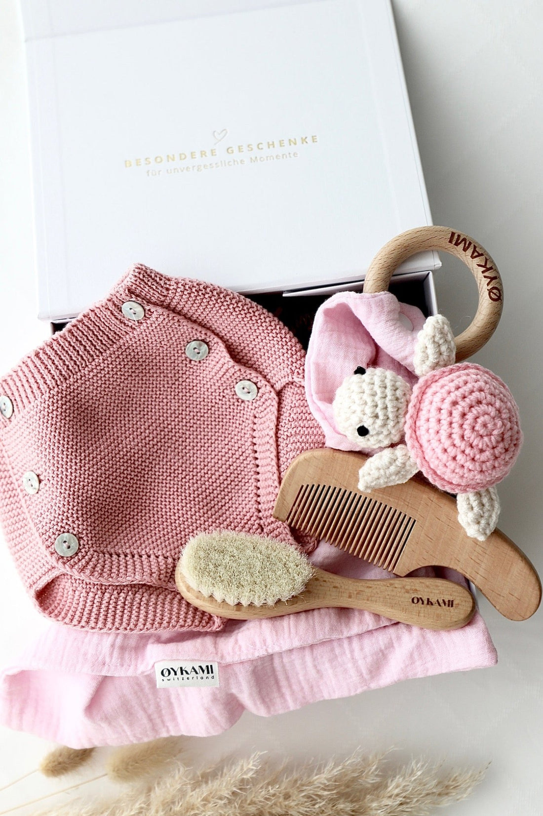 Baby Geschenkbox „Soft Beginnings“ Rosa - OYKAMI in a box