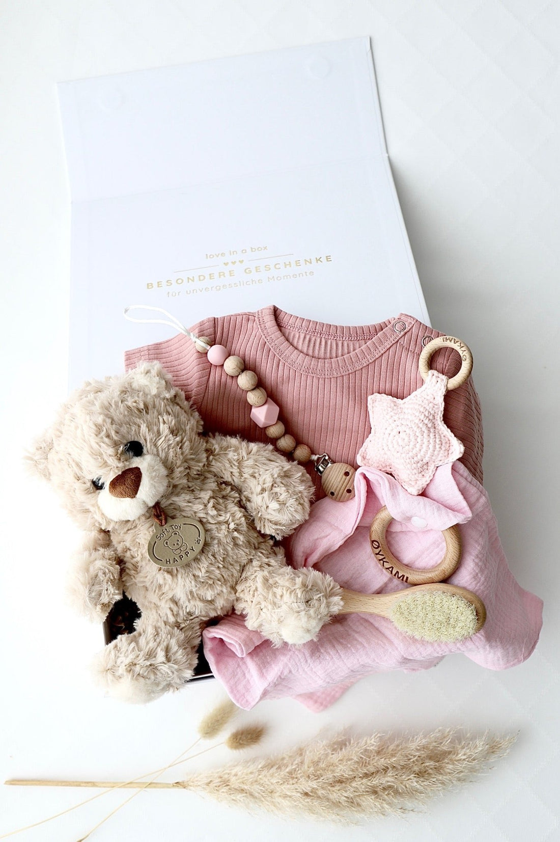 Baby Geschenkbox Teddy Lou – Little Star Rosa - OYKAMI in a box