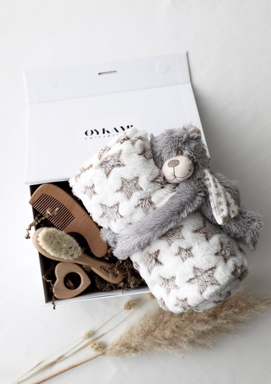 Baby Geschenkbox "Venezia" mit Teddybär klein - OYKAMI in a box