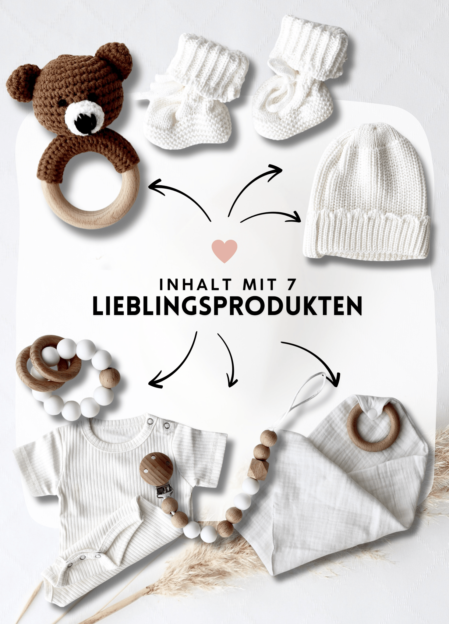 Baby Geschenkbox Weiss "Palermo" dunkler Bär - OYKAMI in a box