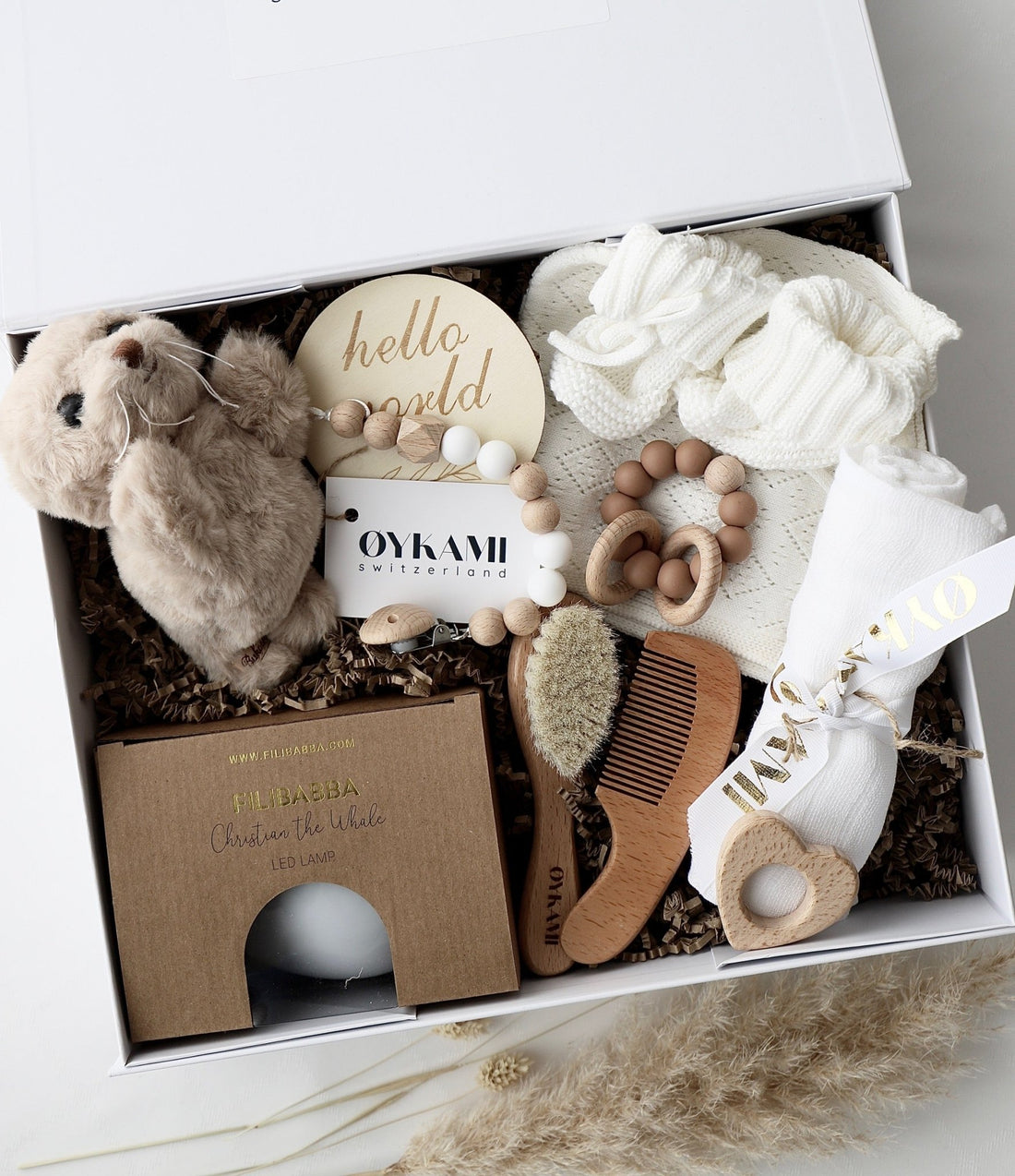 Baby Geschenkbox Weiss "Paris" Robbe Braun - OYKAMI in a box