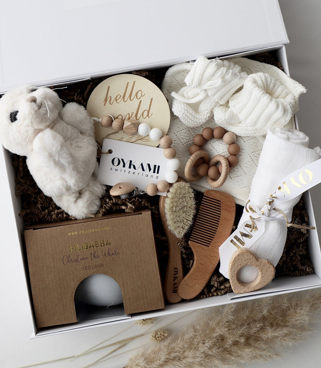 Baby Geschenkbox Weiss "Paris" Robbe Weiss - OYKAMI in a box