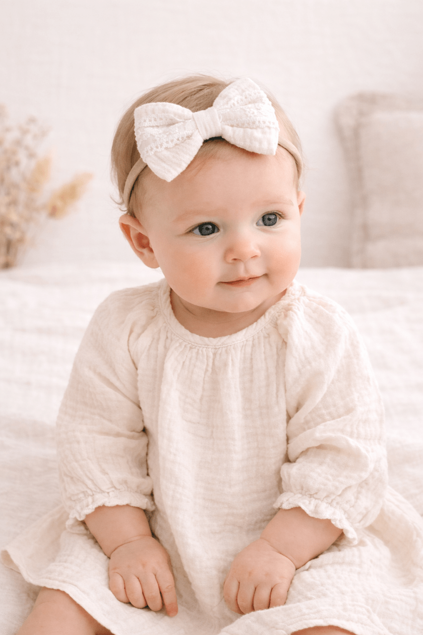 Baby Lätzchen Set mit Haarbändern – Natur - OYKAMI in a box