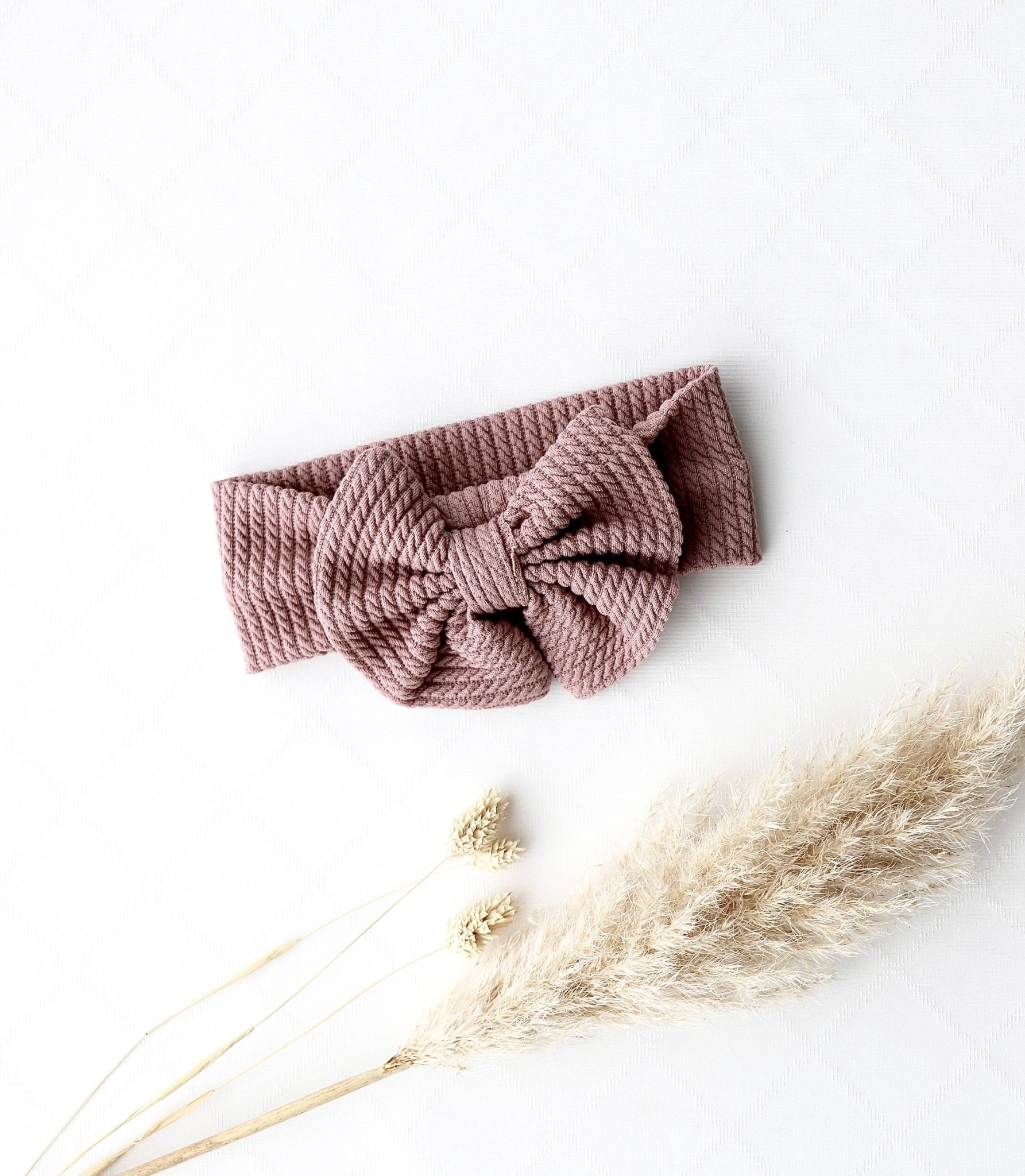 Baby - Stirnband Altrosa mit grosser Schleife - OYKAMI in a box