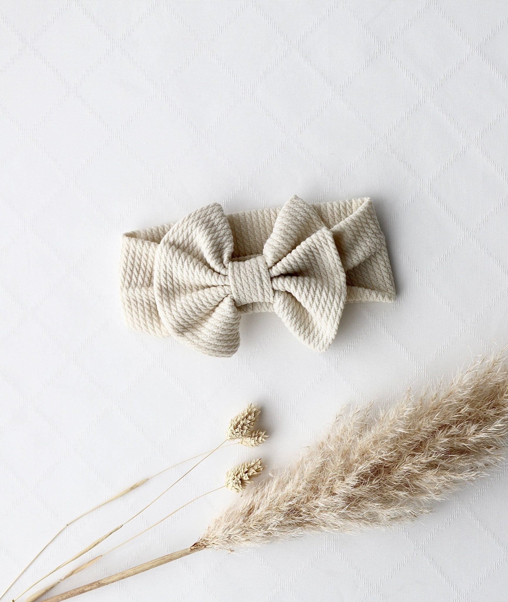 Baby - Stirnband Beige mit grosser Schleife - OYKAMI in a box