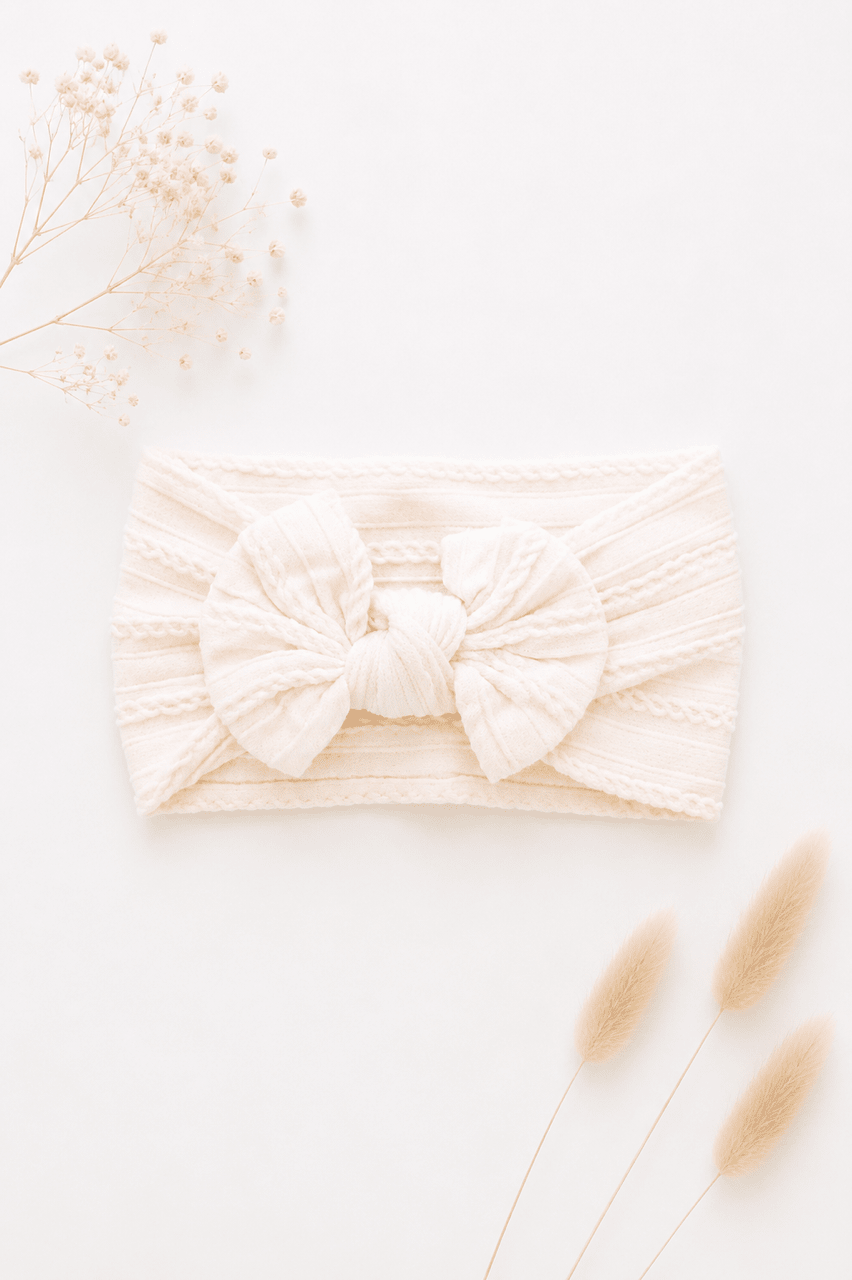 Baby Stirnband mit Schleife – Vanilla - OYKAMI in a box