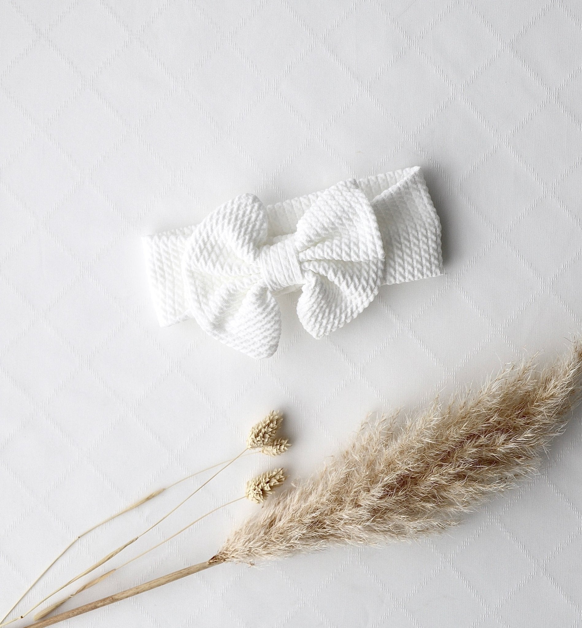 Baby - Stirnband Weiss mit grosser Schleife - OYKAMI in a box