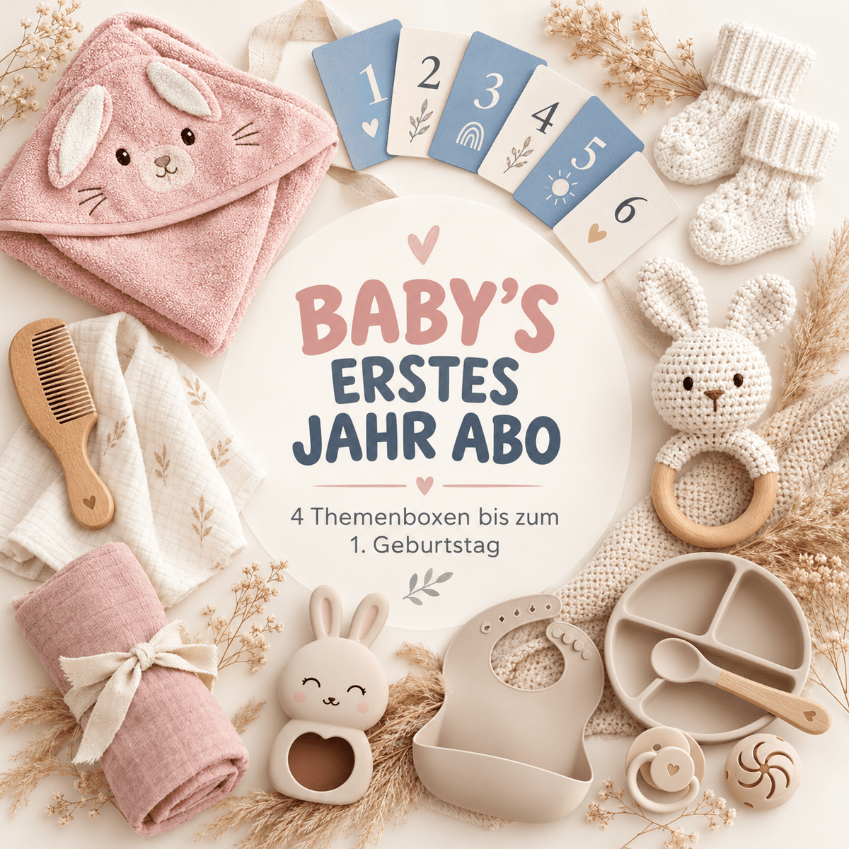 Baby's erstes Jahr ABO - 4 liebevolle Themenboxen - OYKAMI in a box