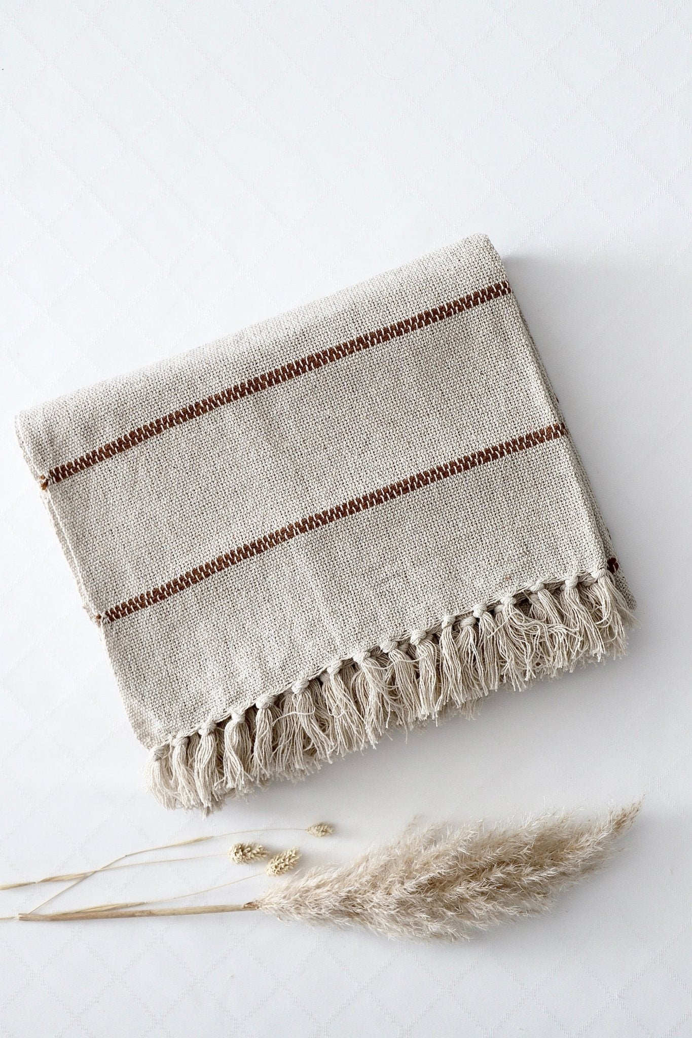Baumwoll - Decke mit Fransen - OYKAMI in a box