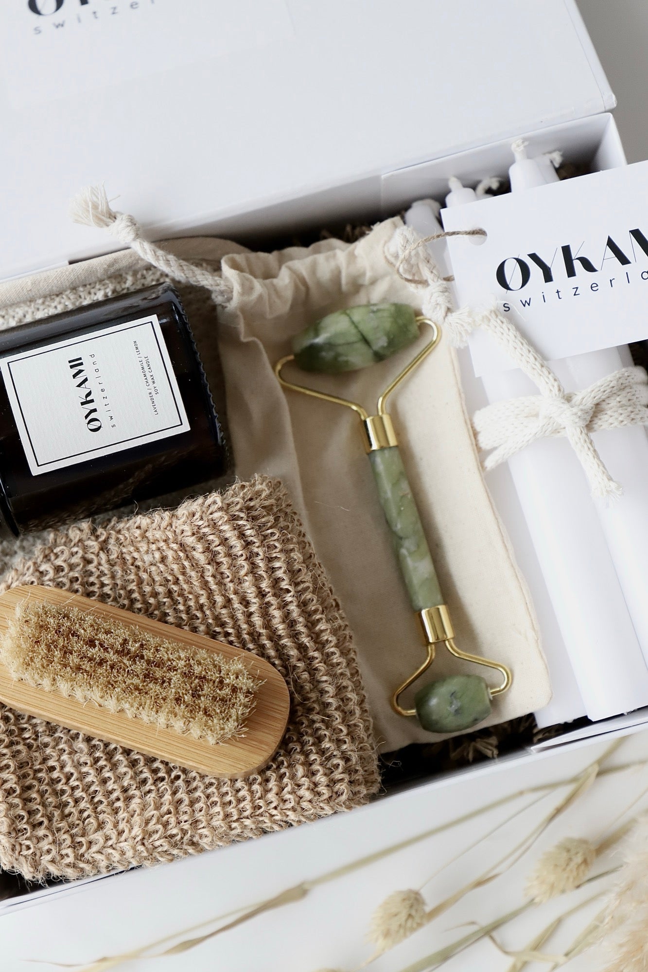 Beauty Geschenkbox "Tokyo" grüner Jadestein - OYKAMI in a box