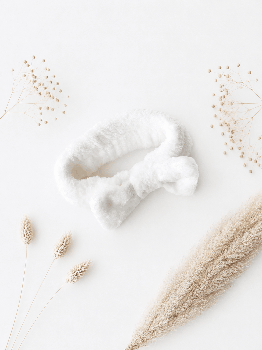 Beauty-Stirnband Plüsch Weiss - OYKAMI in a box
