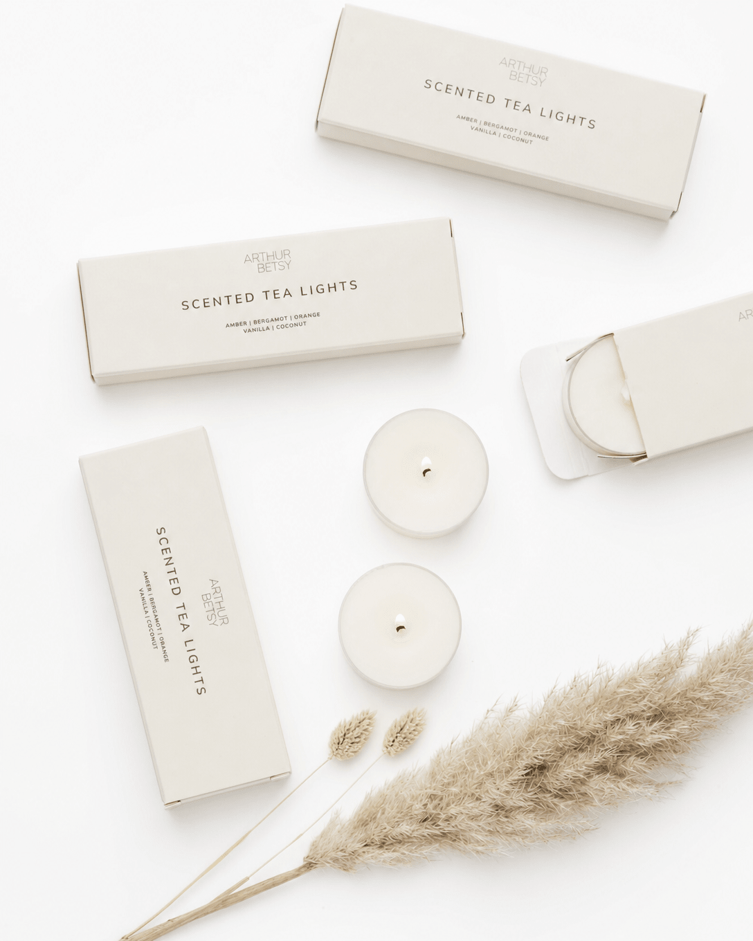 Duft - Teelichter „Amber & Bergamot“ – 3er Set - OYKAMI in a box