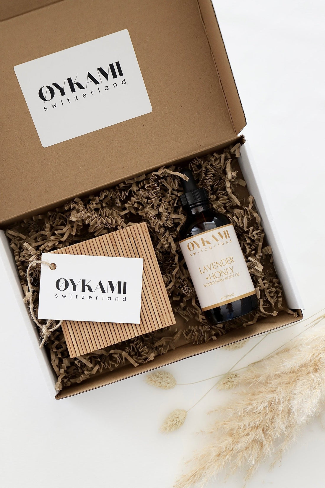 Geschenkset Bodyöl Lavender und Honey - OYKAMI in a box