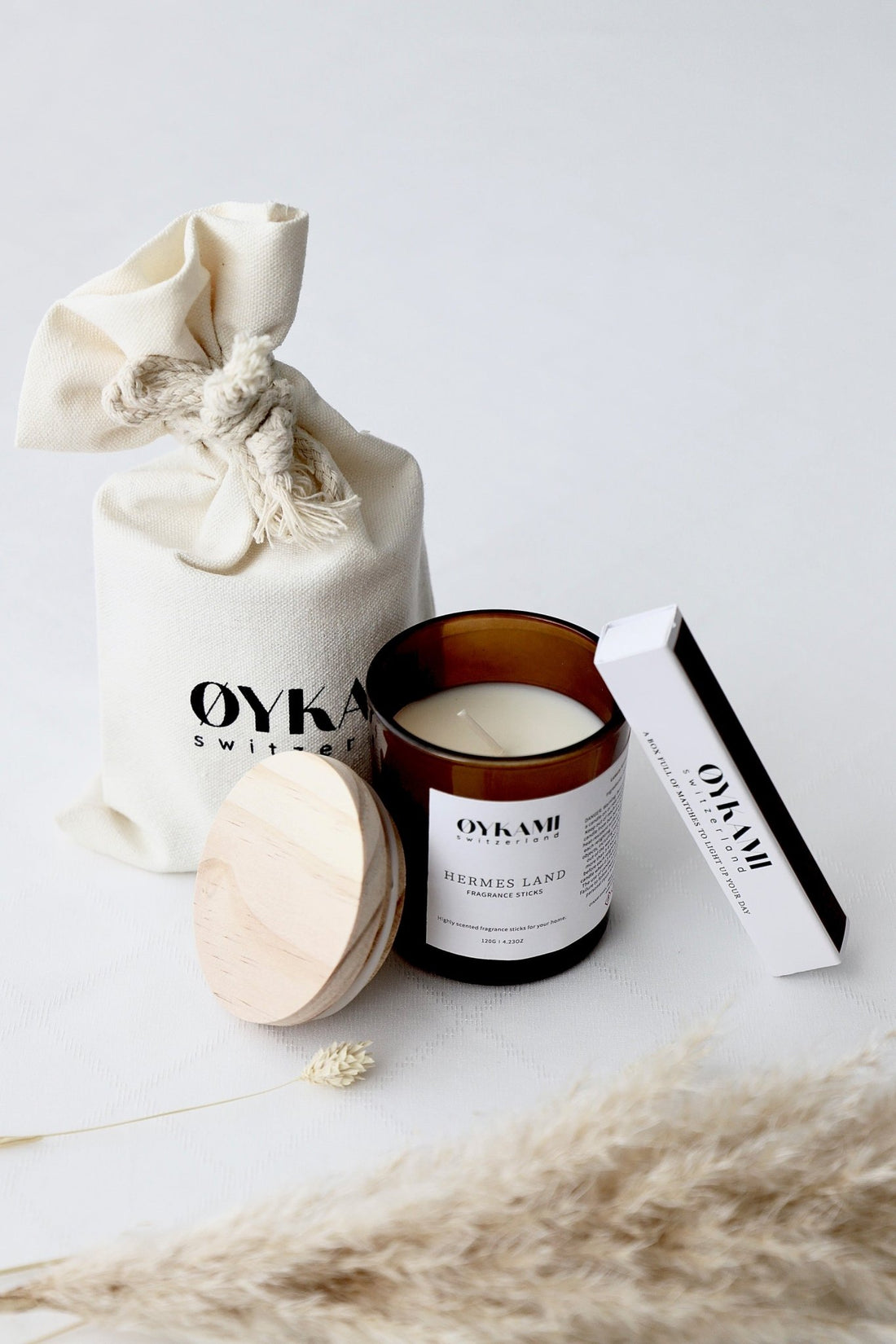 Geschenkset Duftkerze im Baumwollbeutel - H. Land - OYKAMI in a box