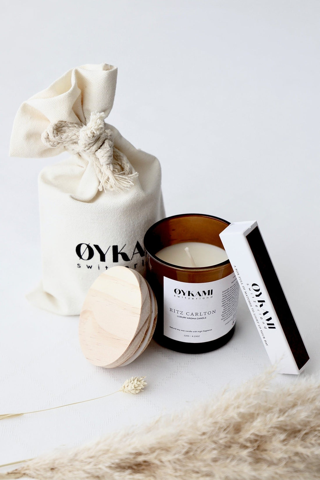 Geschenkset Duftkerze im Baumwollbeutel - R. Carlton - OYKAMI in a box