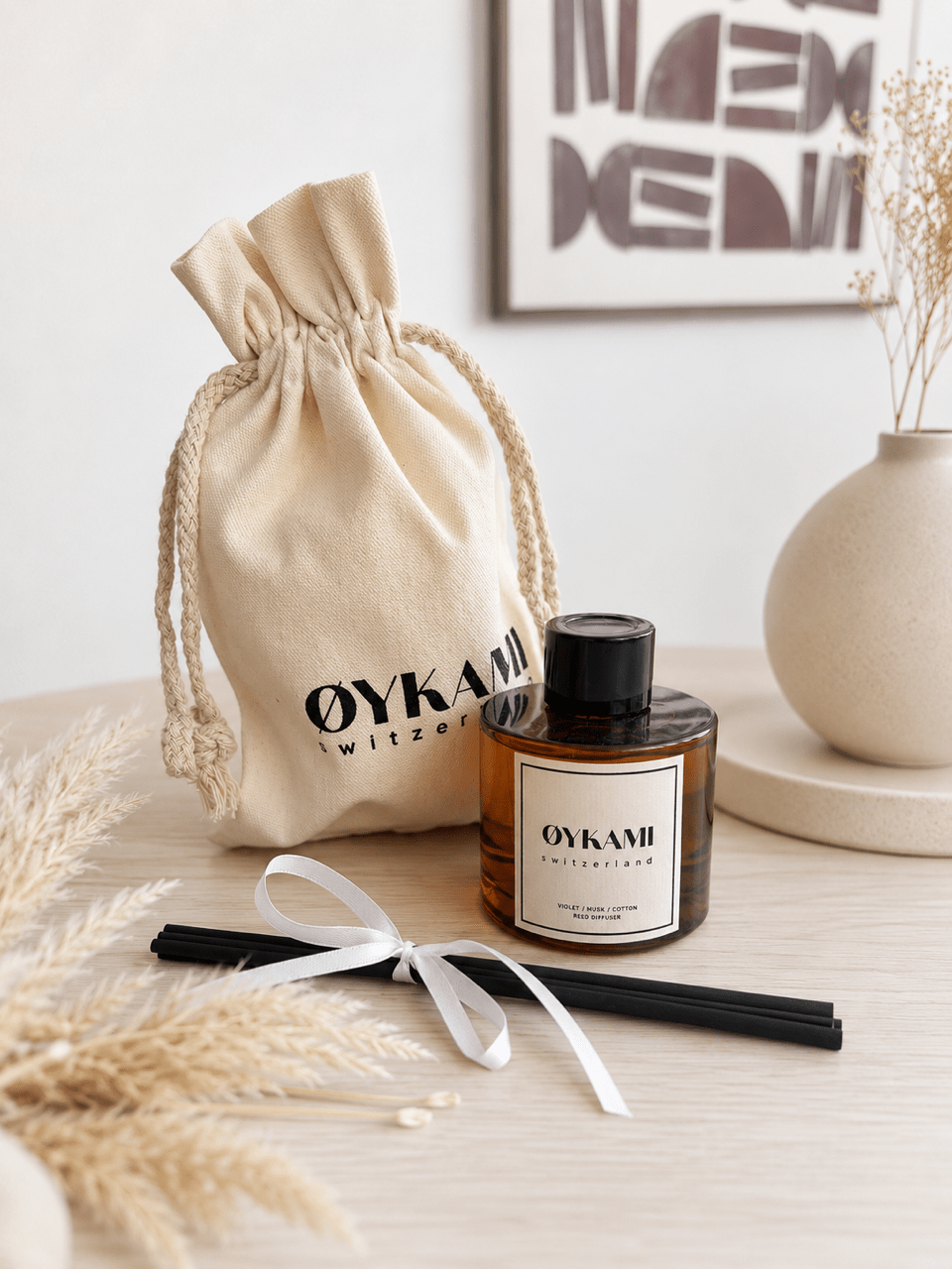 Geschenkset Duftstäbchen "Baumwolle", 100 ml - OYKAMI in a box