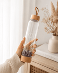 Geschenkset Wasserflasche mit Steinen - Ametist - OYKAMI in a box