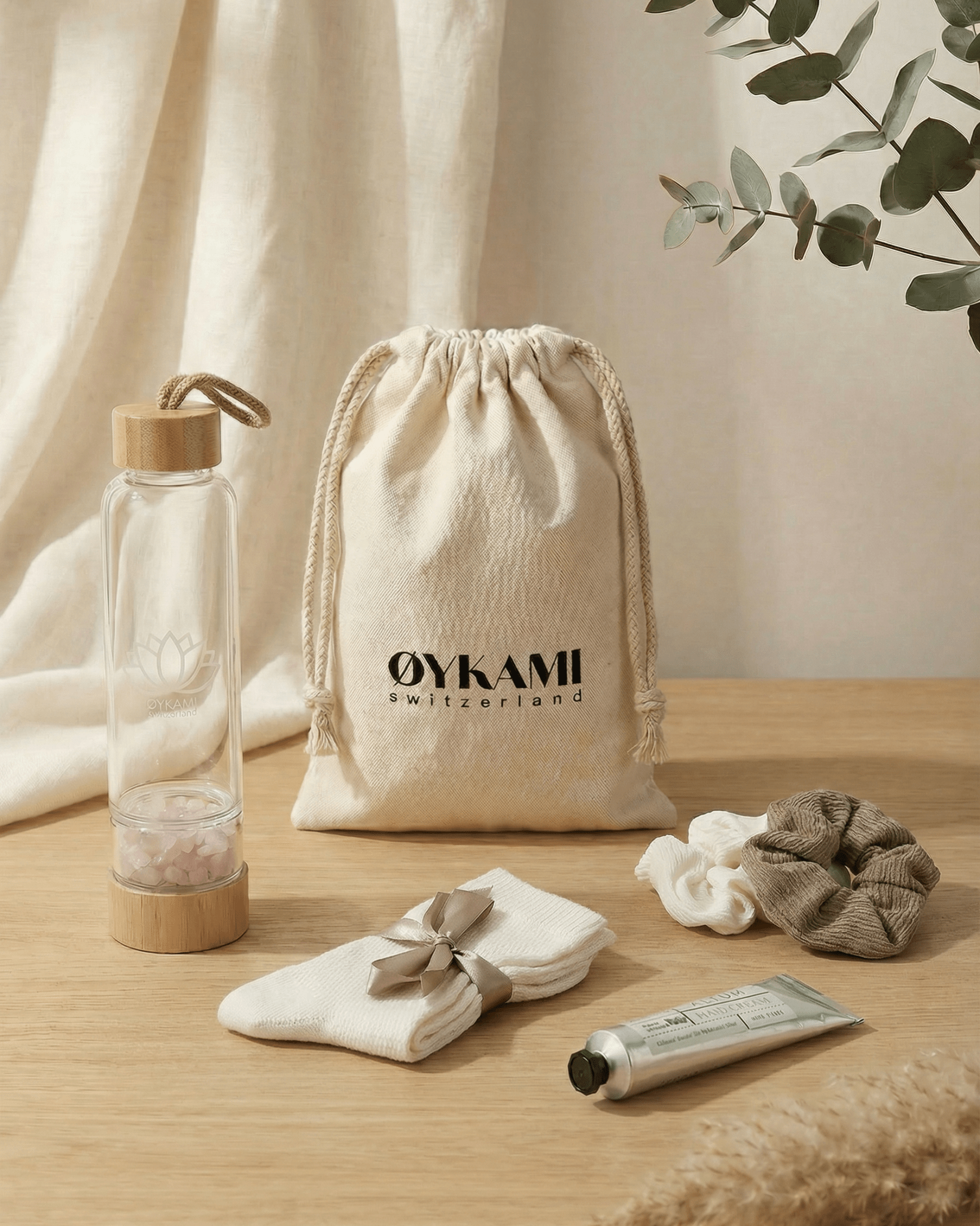 Geschenkset "Wohlfühlmomente" Rosenquarz - OYKAMI in a box