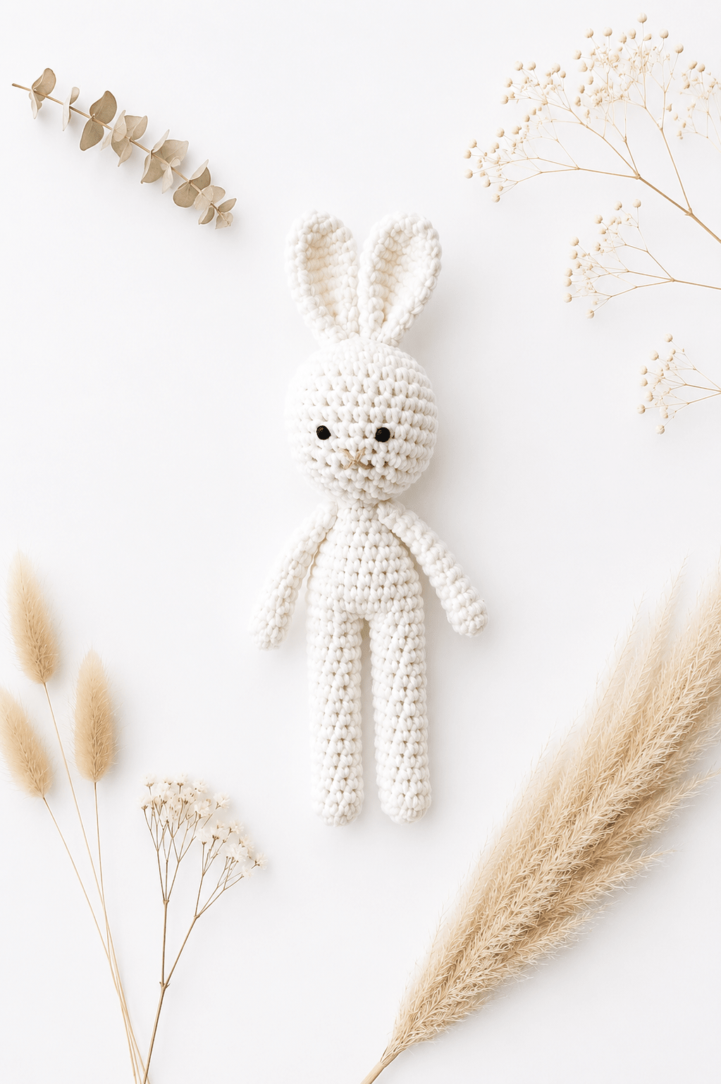 Gestrickter Hase Weiss - OYKAMI in a box