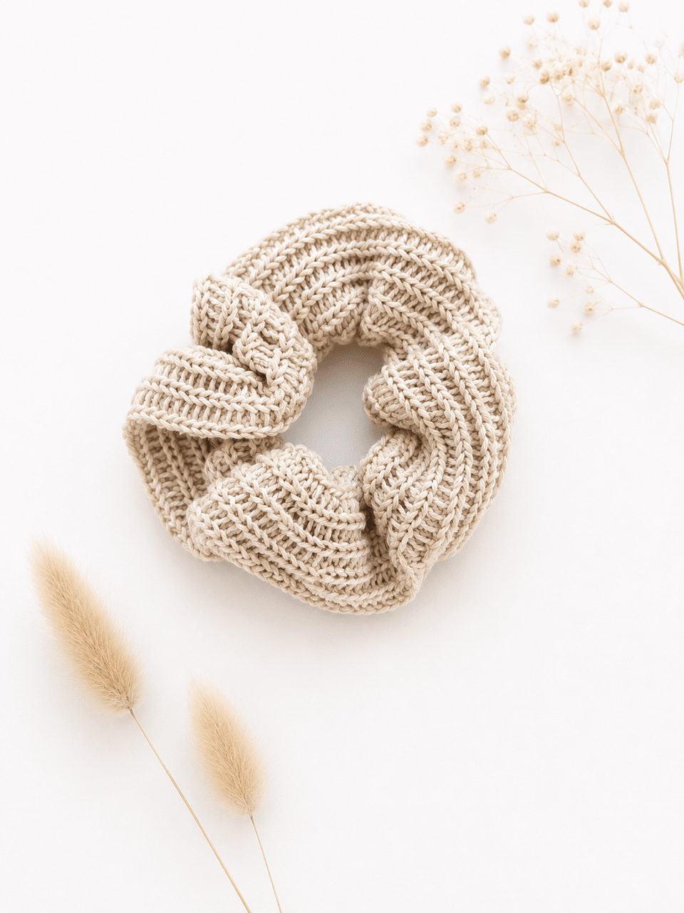 Gestrickter Scrunchie Beige - OYKAMI in a box