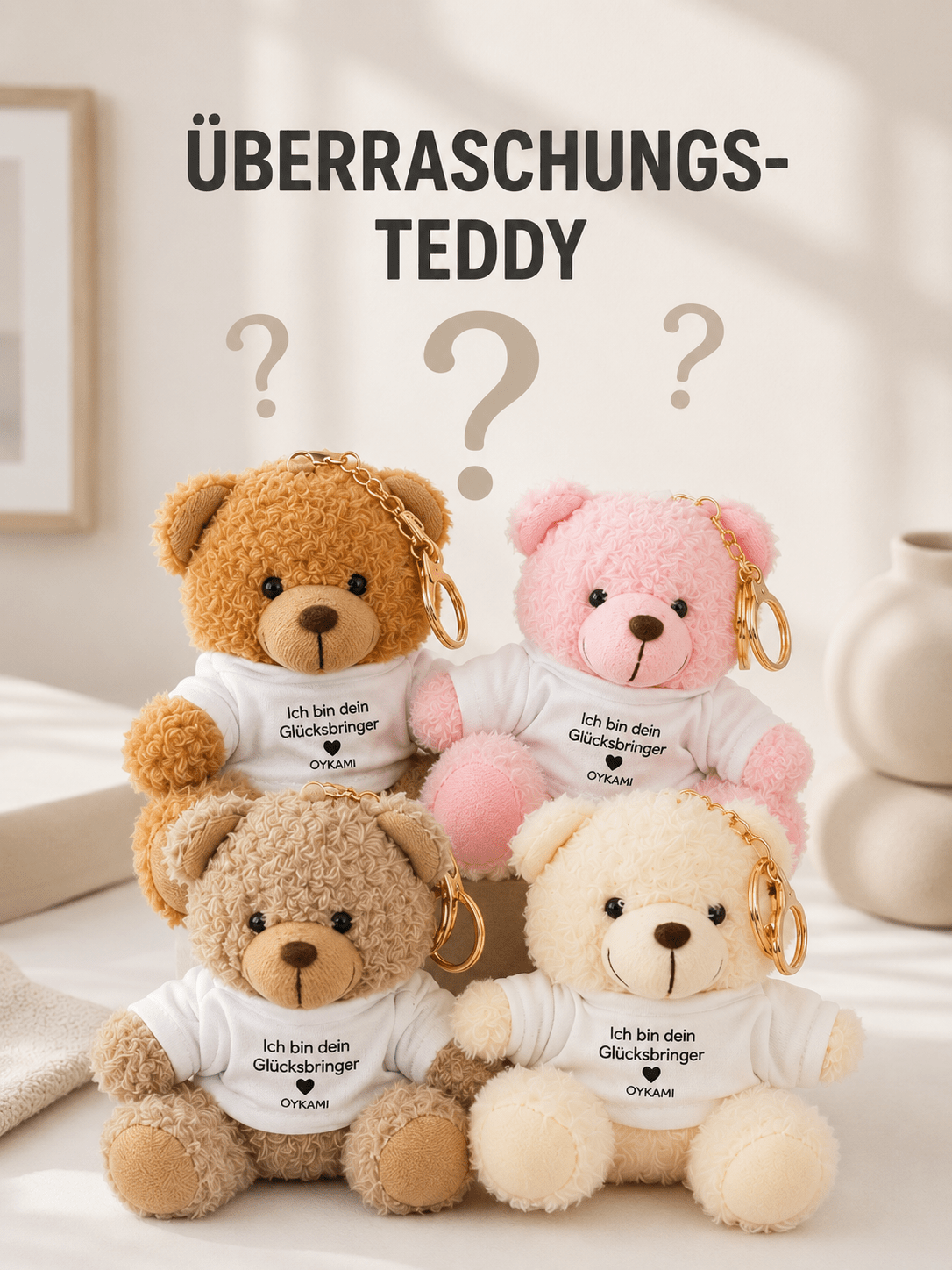 Glücks-Teddy – Die Farbe bleibt eine Überraschung 🧸 - OYKAMI in a box