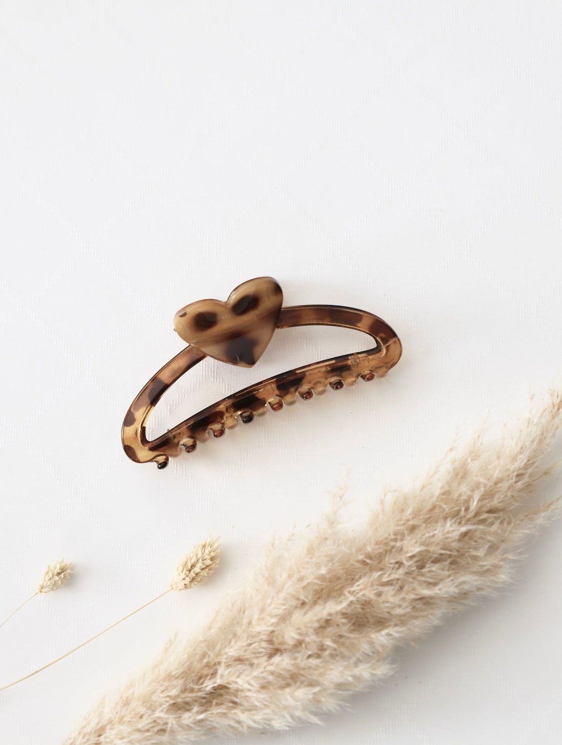 Haarklammer Herz – Braun gemustert - OYKAMI in a box