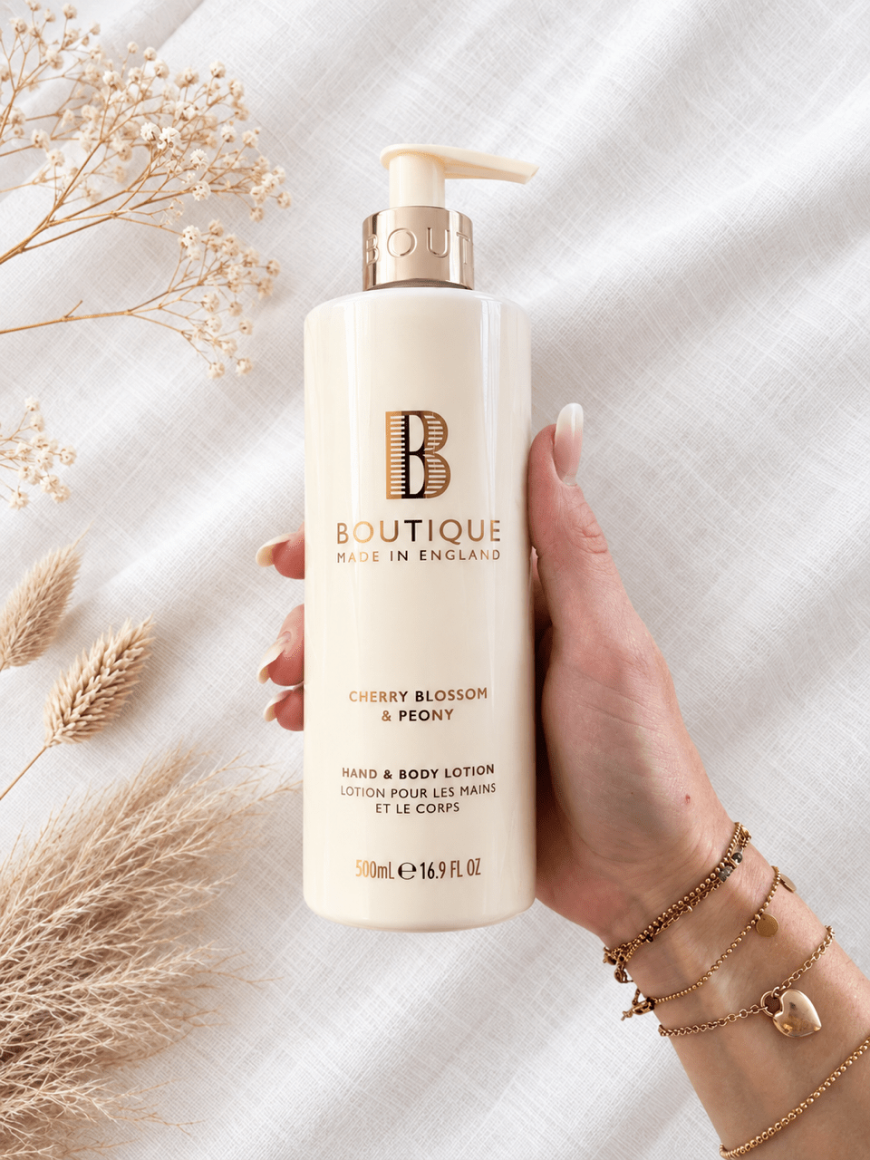 Hand & Body Lotion Cherry Blossom & Peony 500 ml - OYKAMI in a box