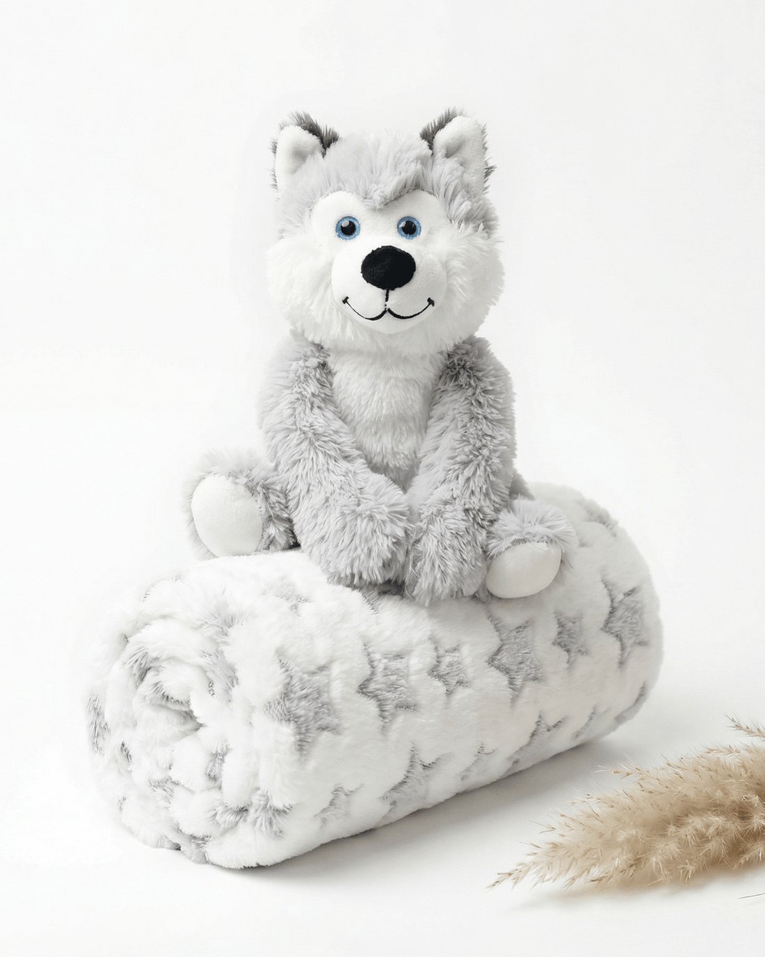 Husky Kuscheltier mit Babydecke - OYKAMI in a box