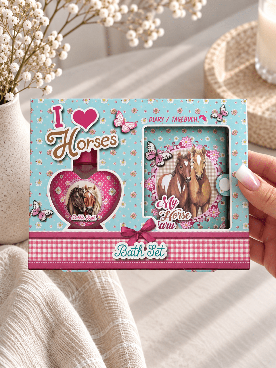 I Love Horses Badeset mit Tagebuch - OYKAMI in a box