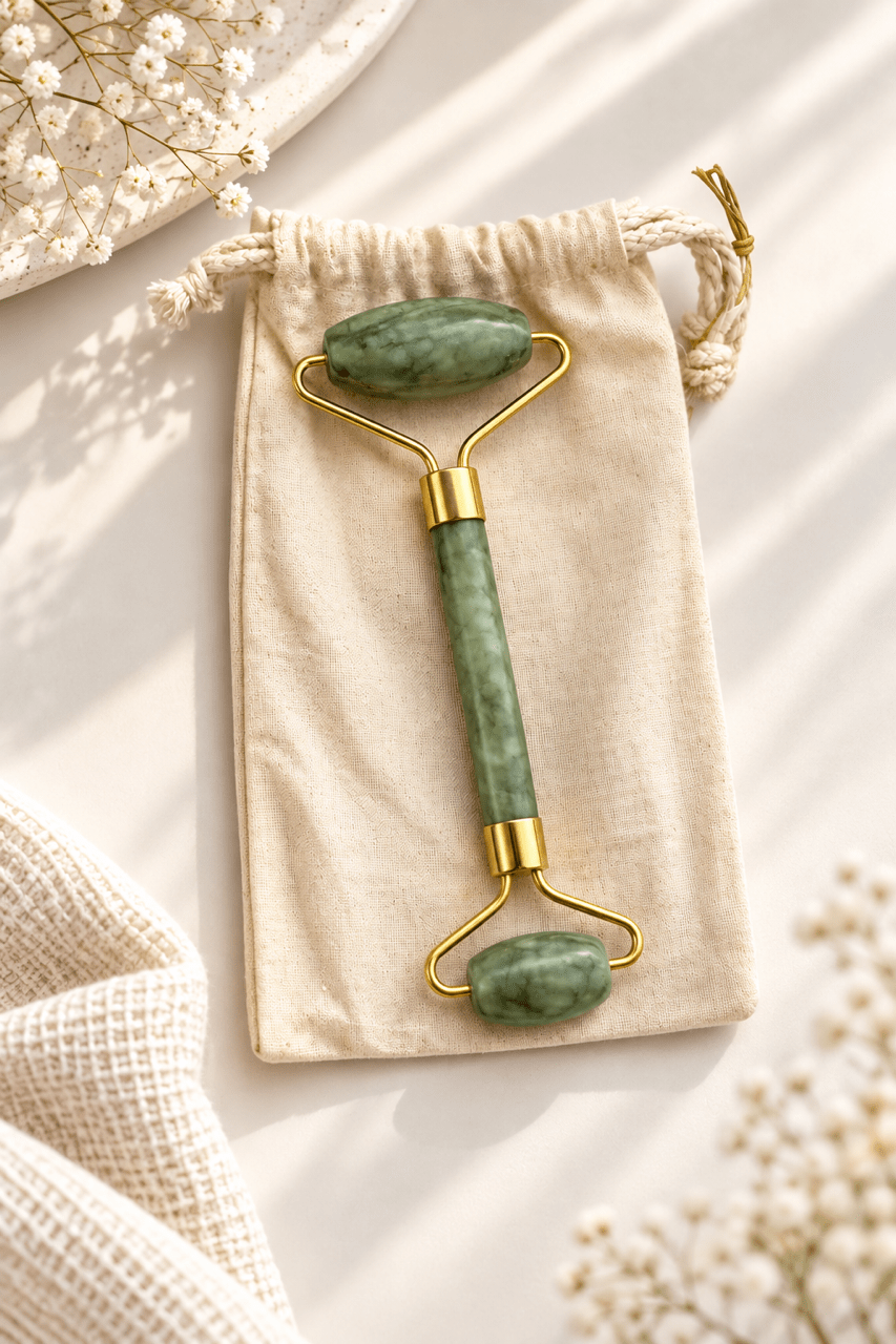 Jade Roller – Grüner Gesichtsroller aus Naturstein - OYKAMI in a box