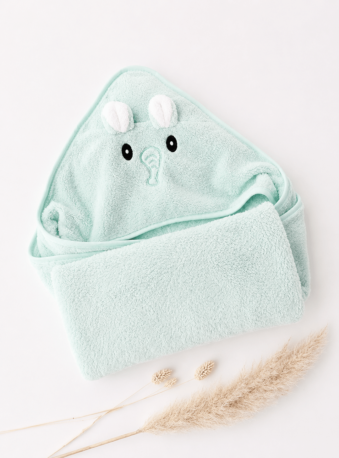 Kapuzenhandtuch Elefant – Mint - OYKAMI in a box