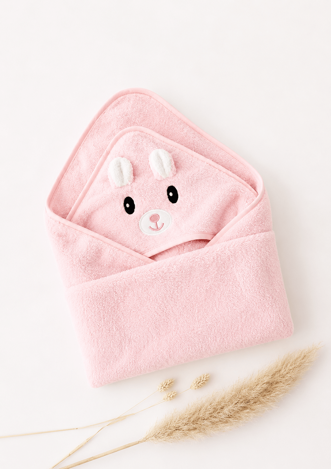 Kapuzenhandtuch Häschen – Rosa - OYKAMI in a box
