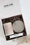 Kerzen - und Streichholz Geschenkset Desert Grau - Beige - OYKAMI in a box