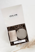 Kerzen - und Streichholz Geschenkset Desert Grau - Beige - OYKAMI in a box