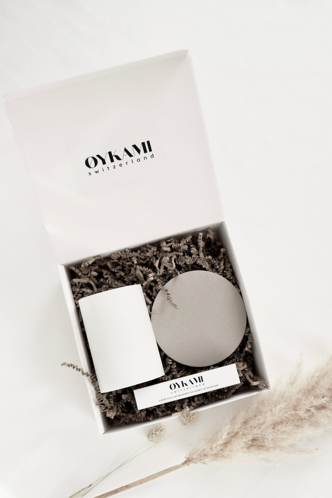 Kerzen - und Streichholz Geschenkset Desert Weiss - OYKAMI in a box