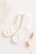 Kuschelsocken Weiss mit grauem Band - OYKAMI in a box