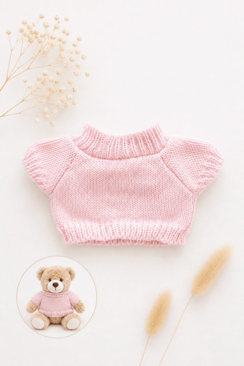 Kuscheltier Pulli Rosa gestrickt – Kleidung für deinen Lieblingskuschelfreund - OYKAMI in a box