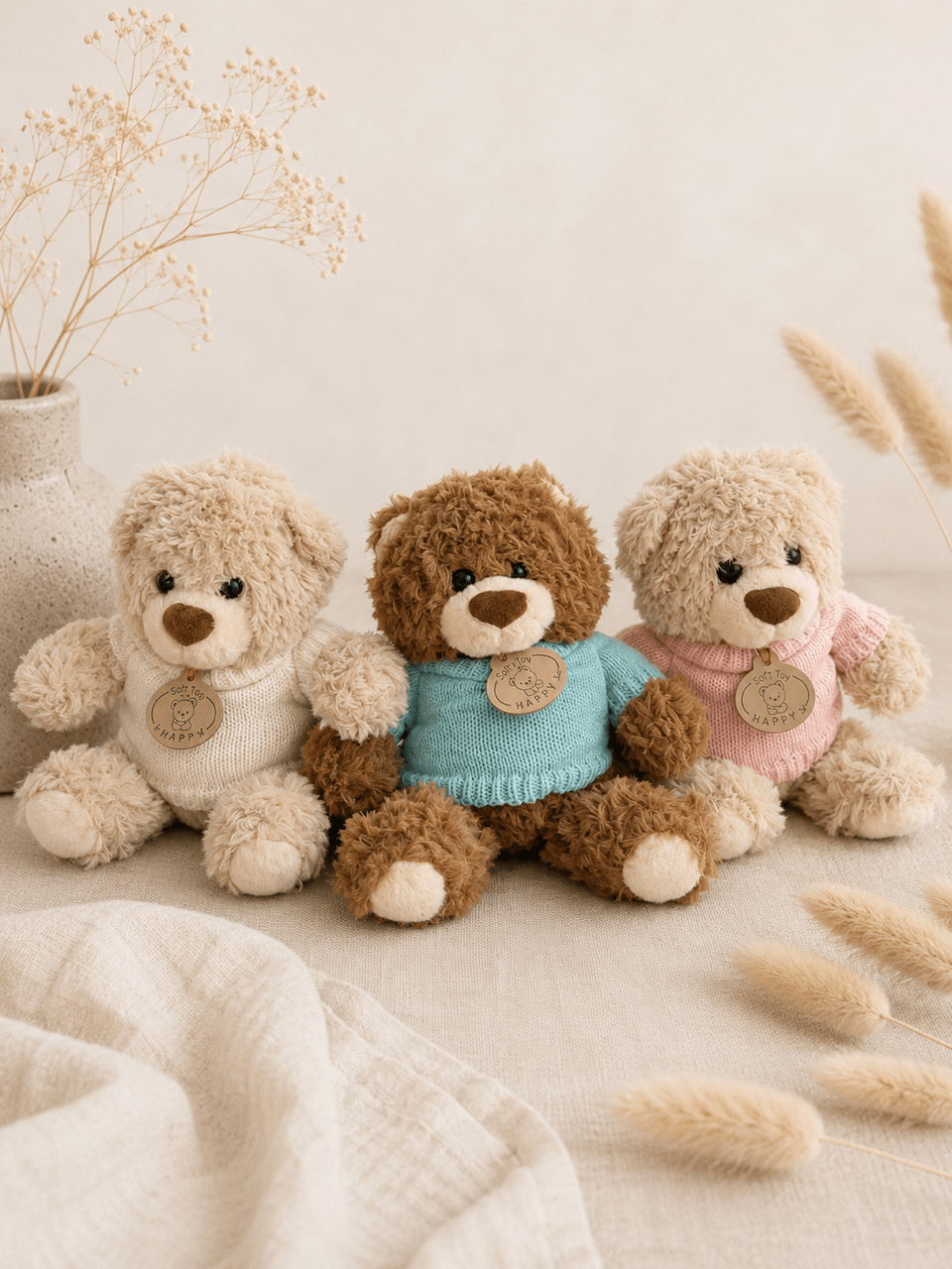 Kuscheltier Pulli Weiss gestrickt – Kleidung für deinen Lieblingskuschelfreund - OYKAMI in a box